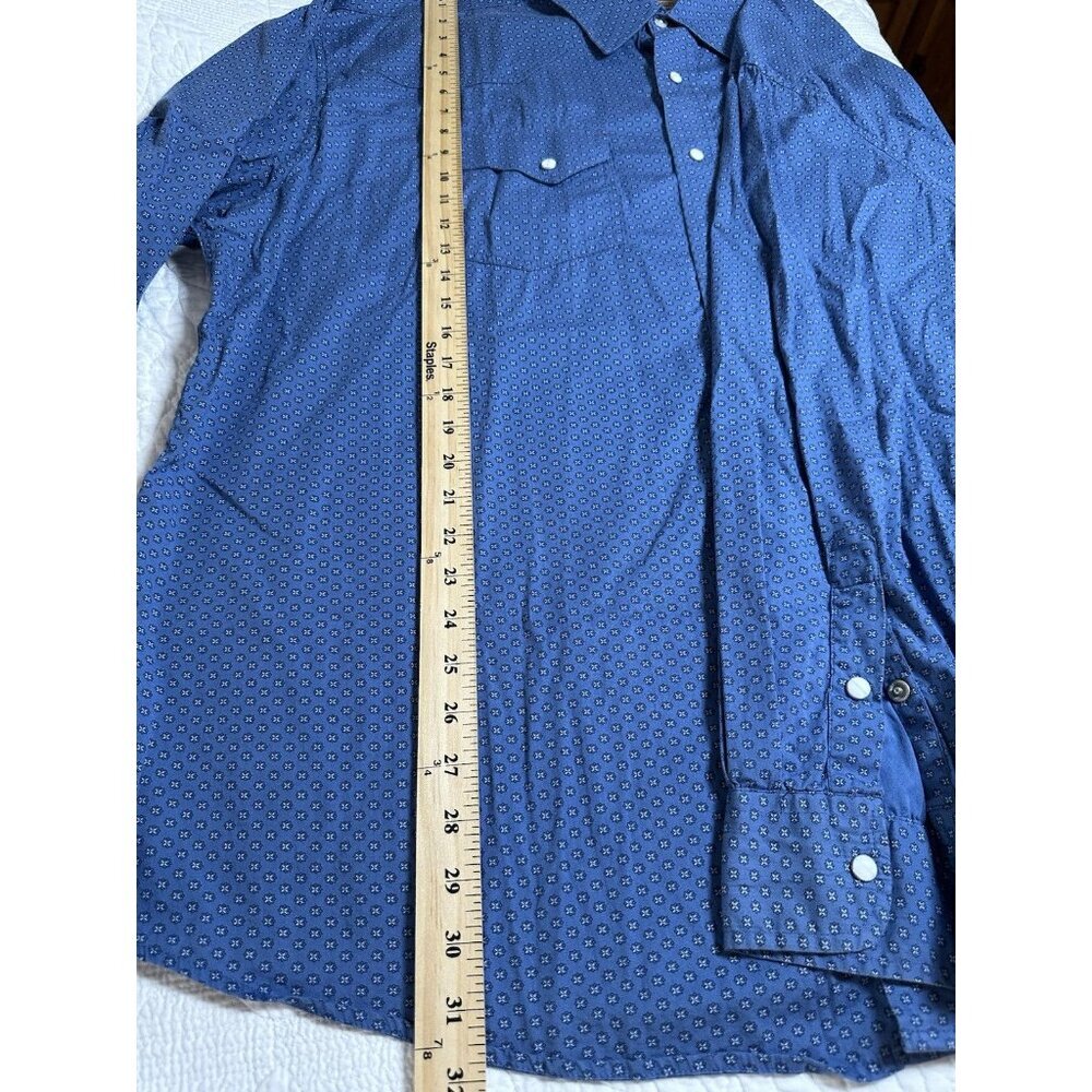 Rafter-C ProFlex45 Western Long Sleeve Pearl Snap - 2XL Blue Cross/X Design - Picture 11 of 12